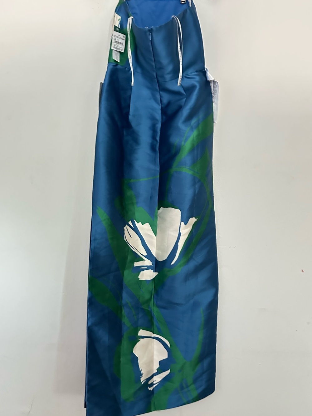 Kay Unger Marisol Strapless Blue Floral Print Evening Gown - Picture 8 of 10